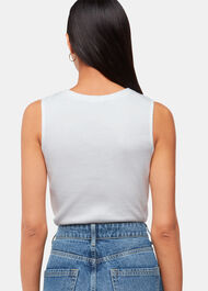 High Neck Rib Detail Tee