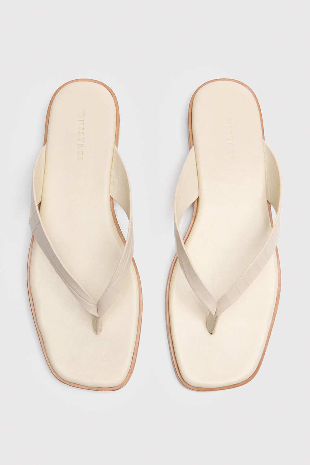 White Croc Embossed Flip Flop