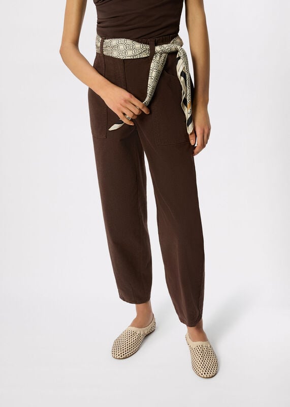 Brown Petite Tessa Casual Trouser