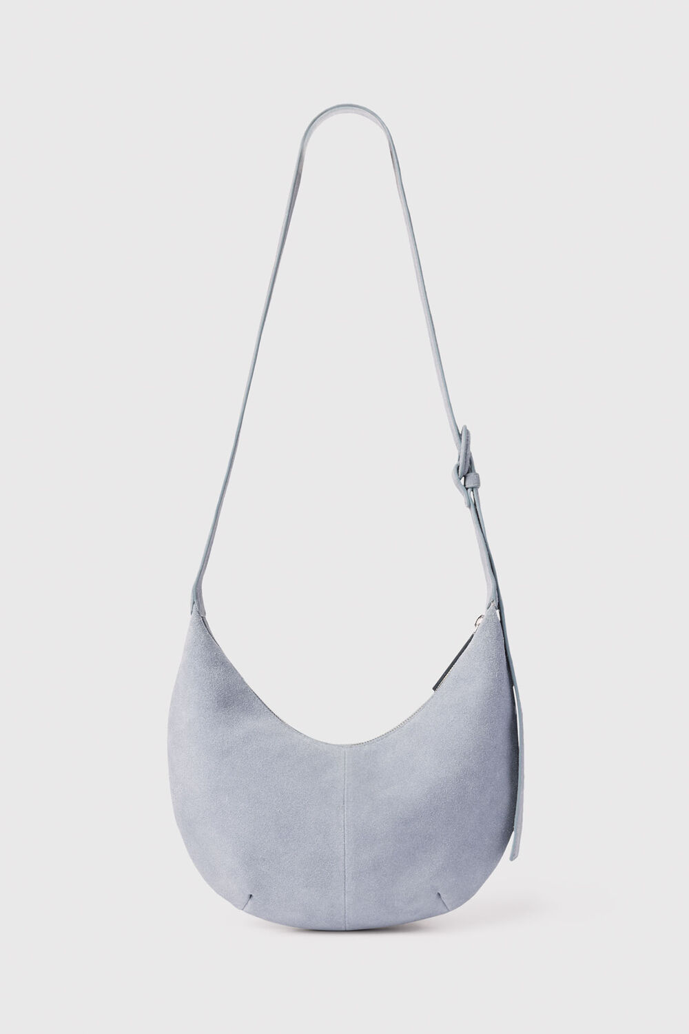 Blue Small Sia Suede Crossbody Bag