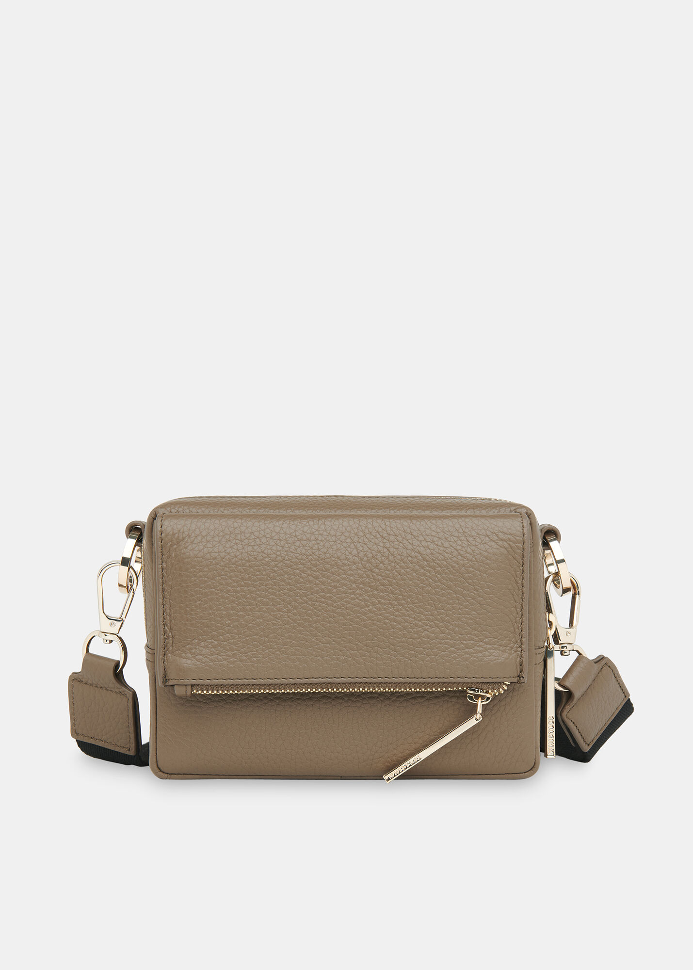 Bibi Khaki Leather Crossbody Bag With Strap Whistles