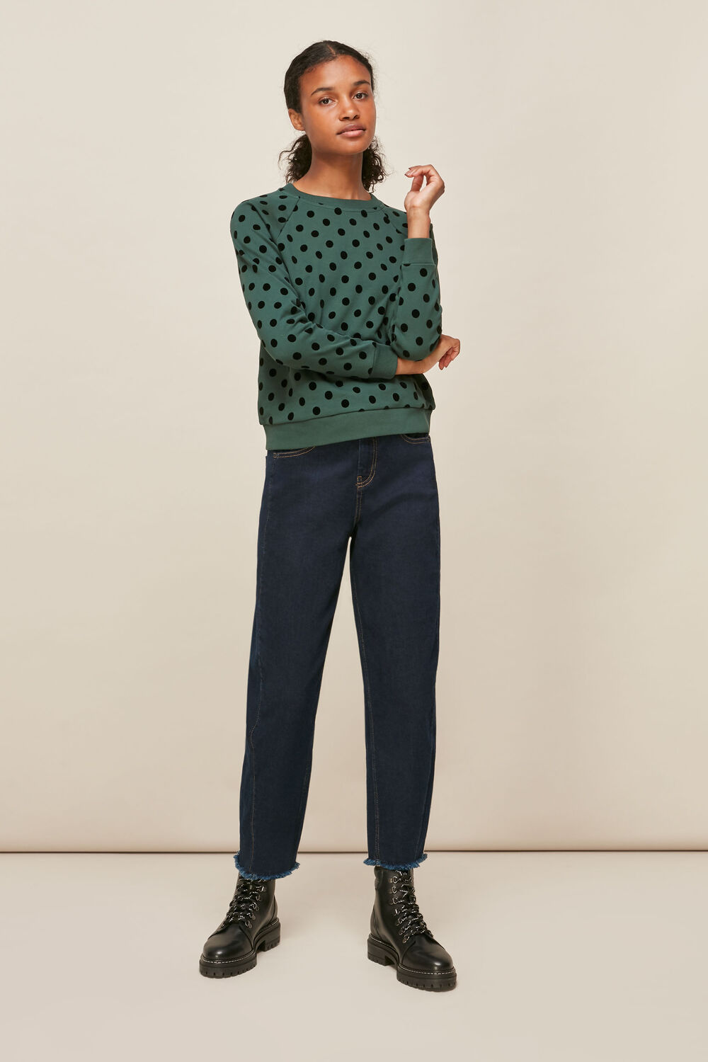 Flocked Spot Sweatshirt