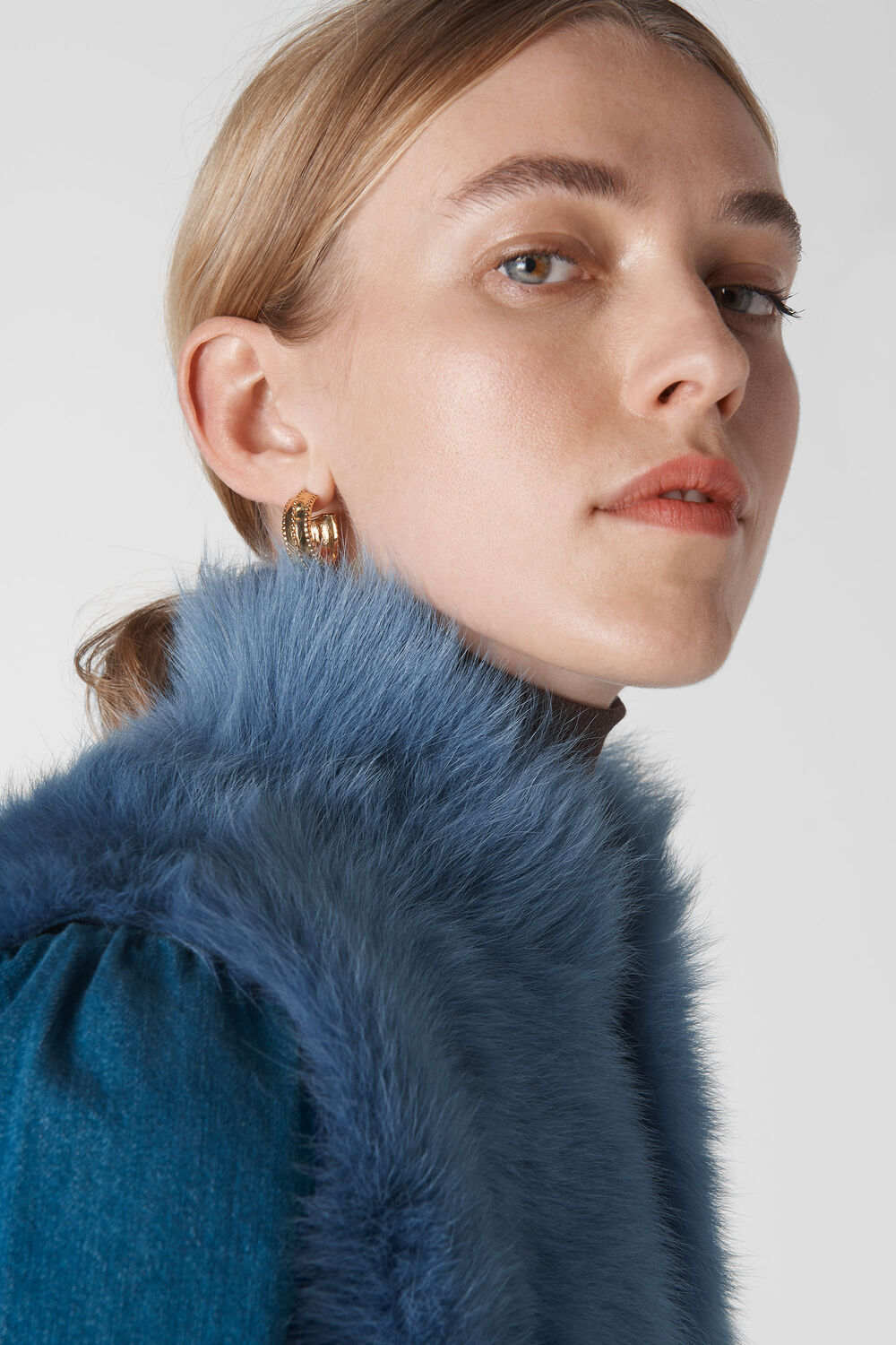 Short Toscana Sheepskin Gilet Blue