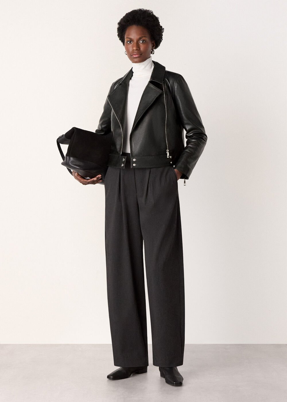 Clean Zip Leather Jacket