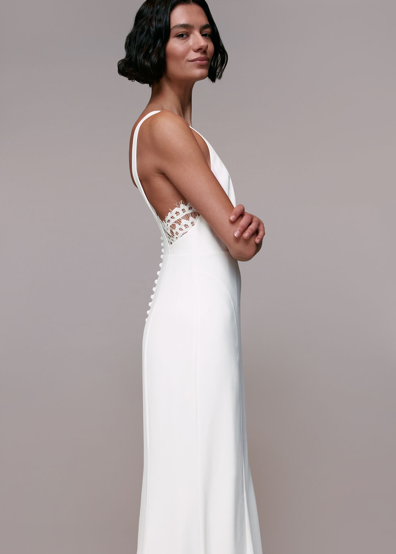 Whistles – Lina Lace Insert Wedding Dress Robes de mariée The Wedding Explorer