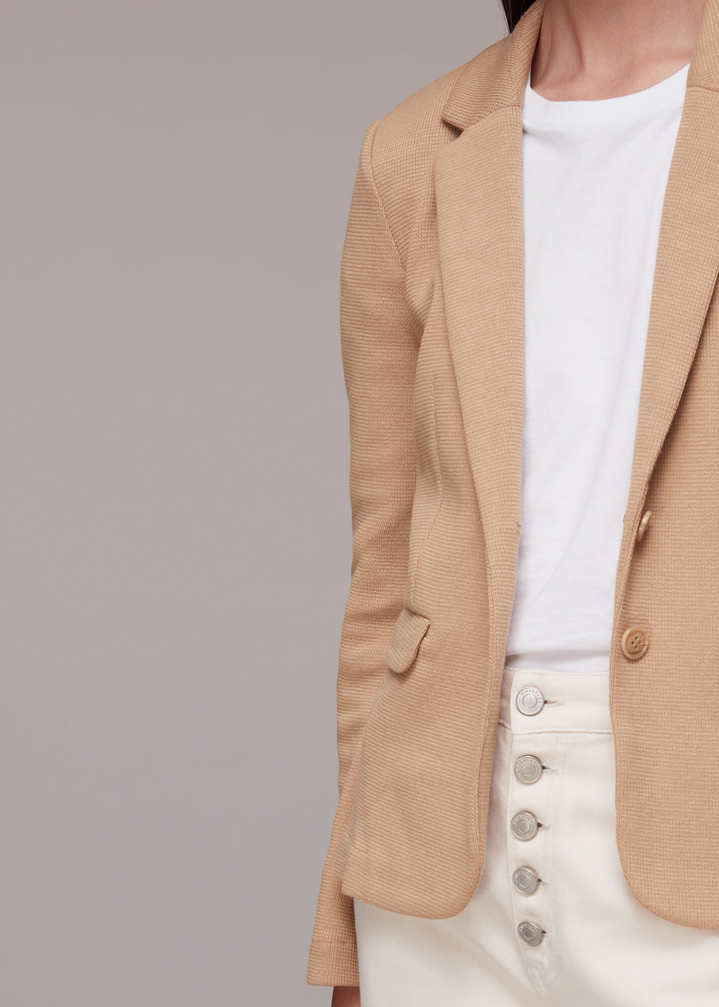 Camel Slim Jersey Jacket WHISTLES