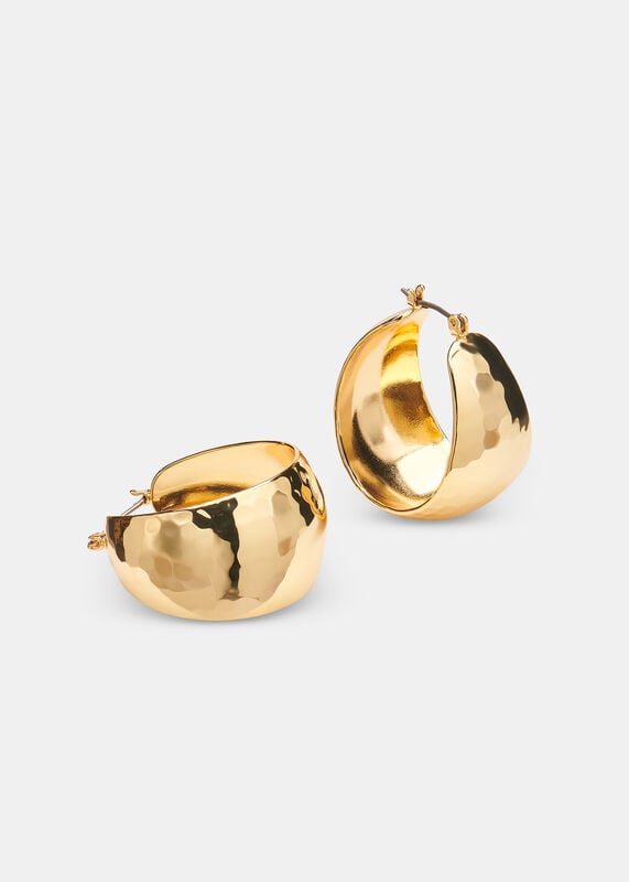 Gold Textured Curved Earring
