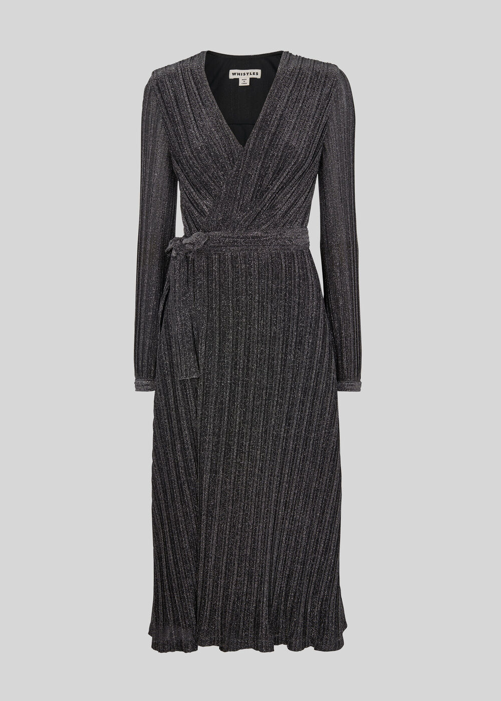 Maia Sparkle Wrap Dress Black