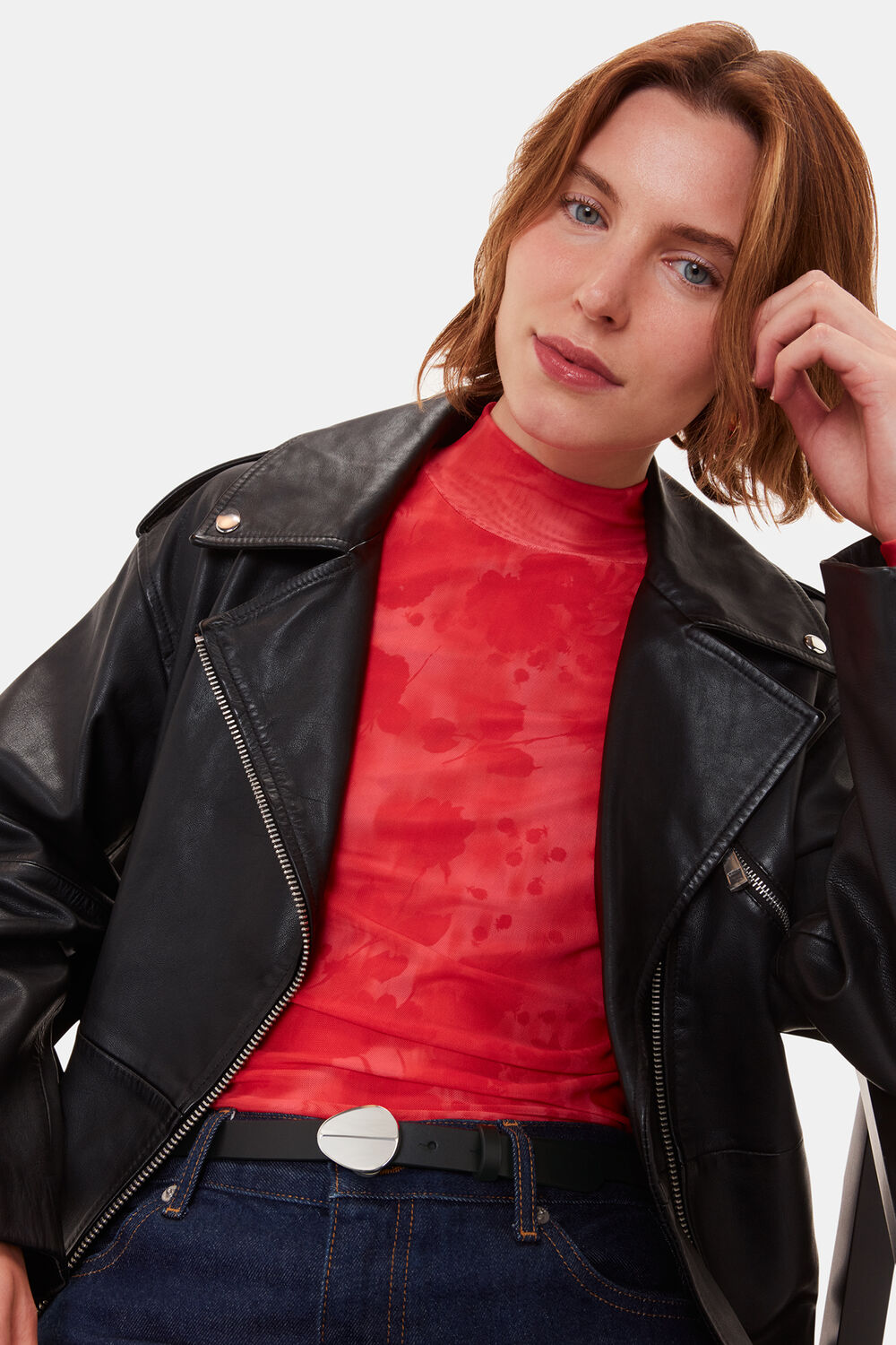 Black Oval Buckle Belt