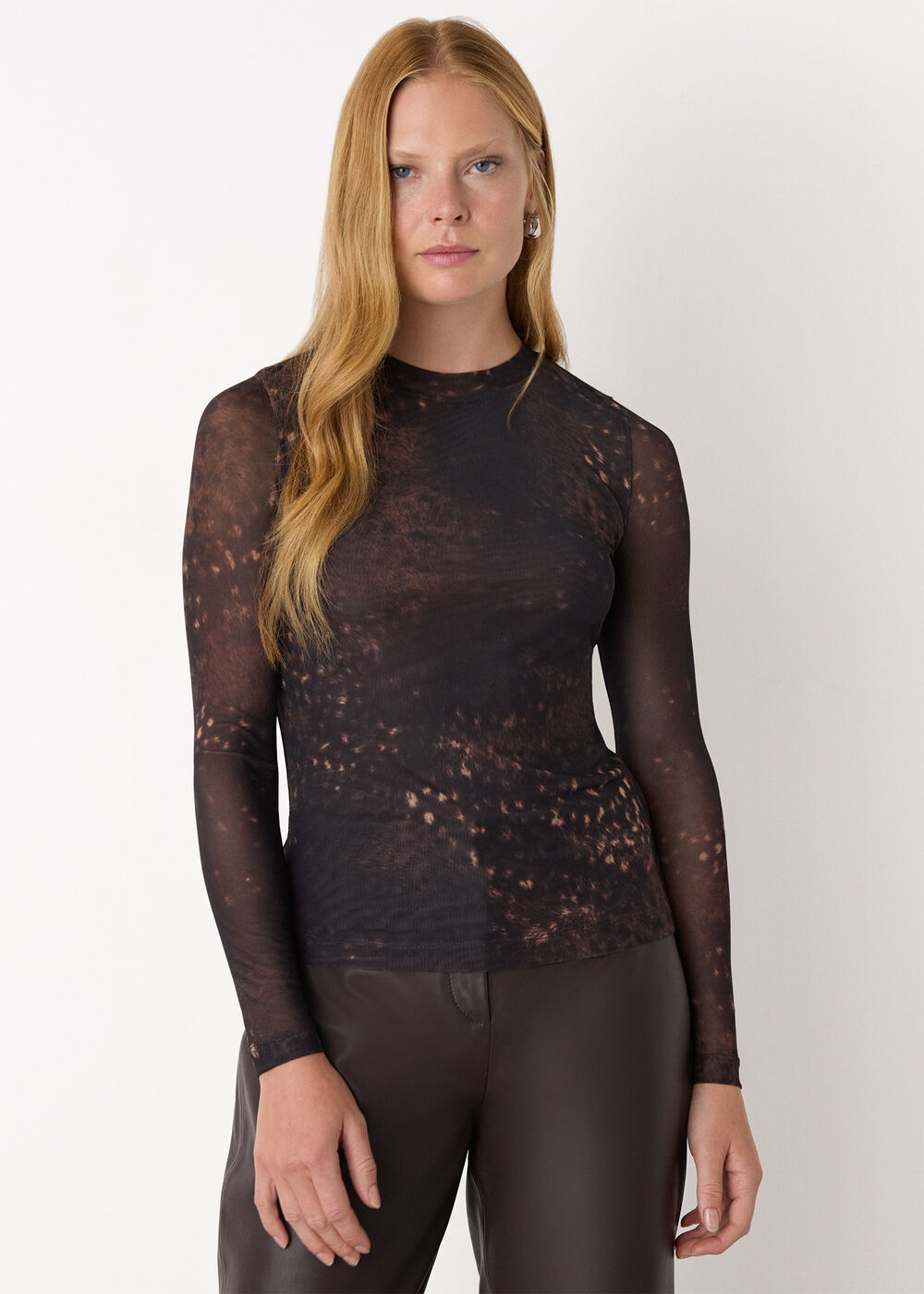 Spotted Animal Mesh Top