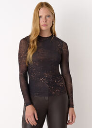 Spotted Animal Mesh Top