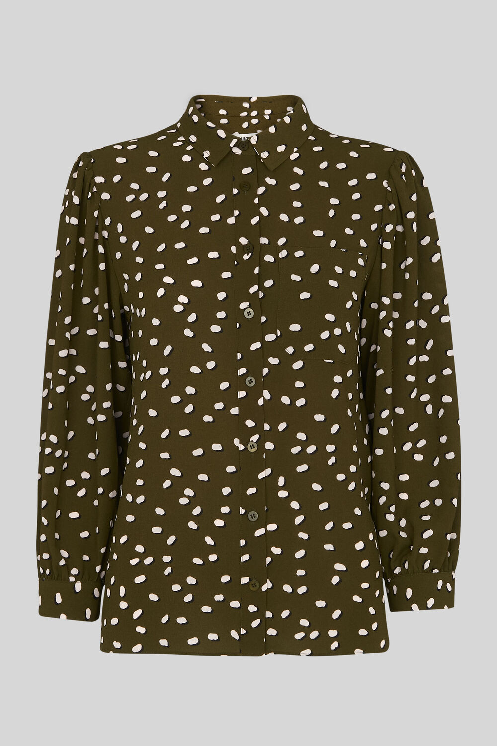 Shadow Spot Print Shirt Khaki/Multi