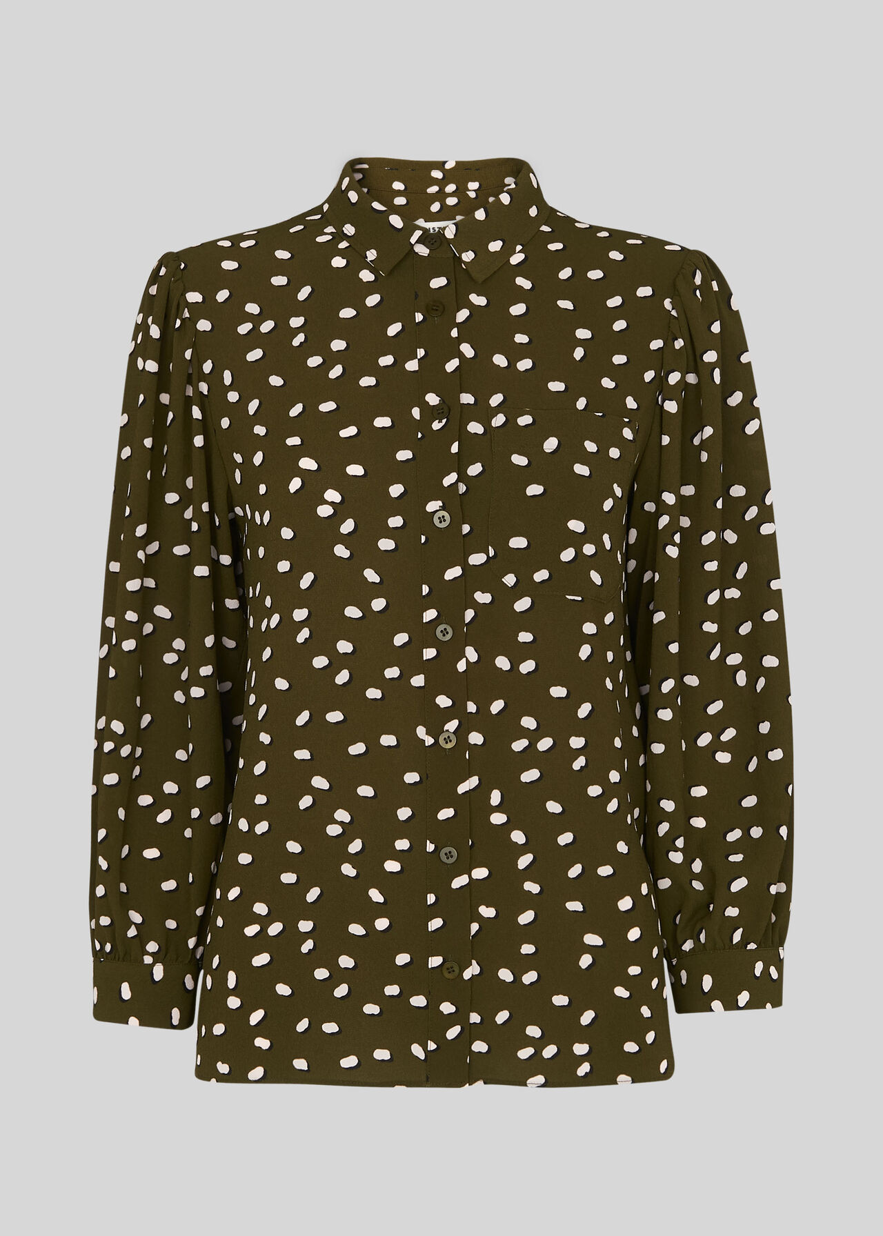 Shadow Spot Print Shirt Khaki/Multi