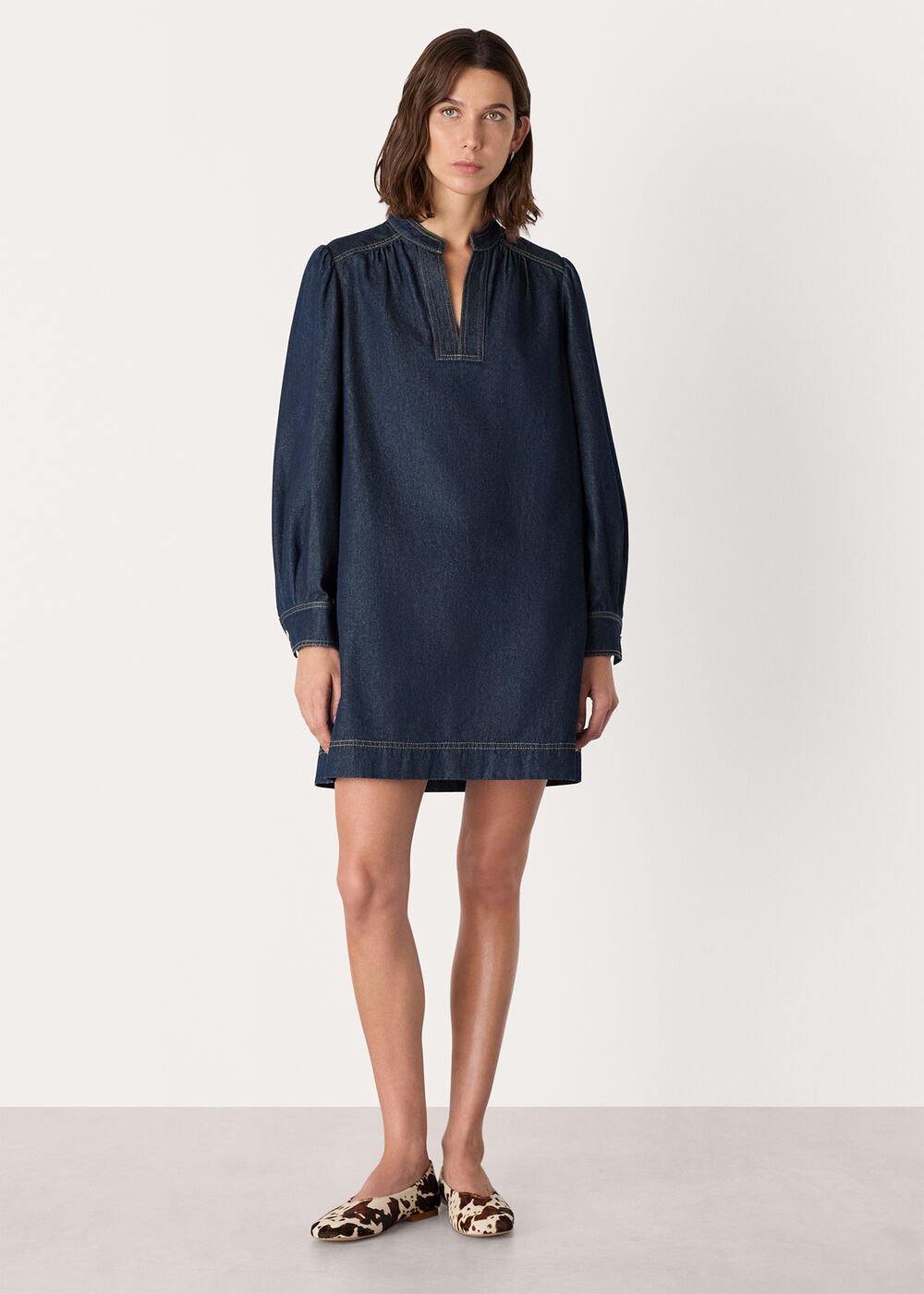 Long Sleeve Shift Mini Dress