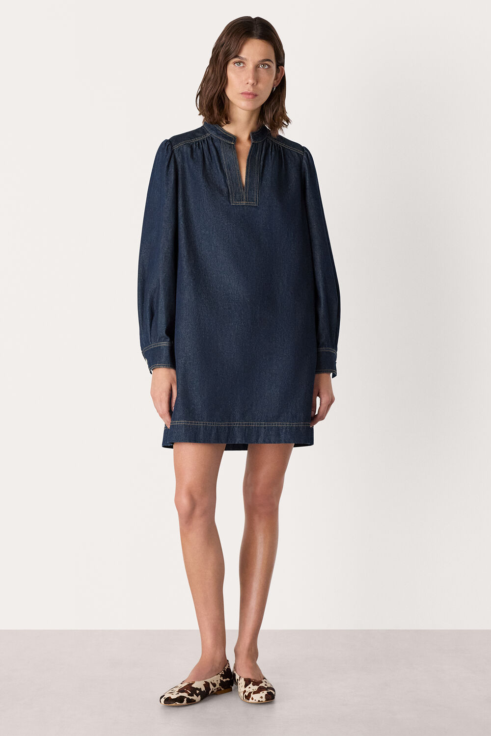 Long Sleeve Shift Mini Dress