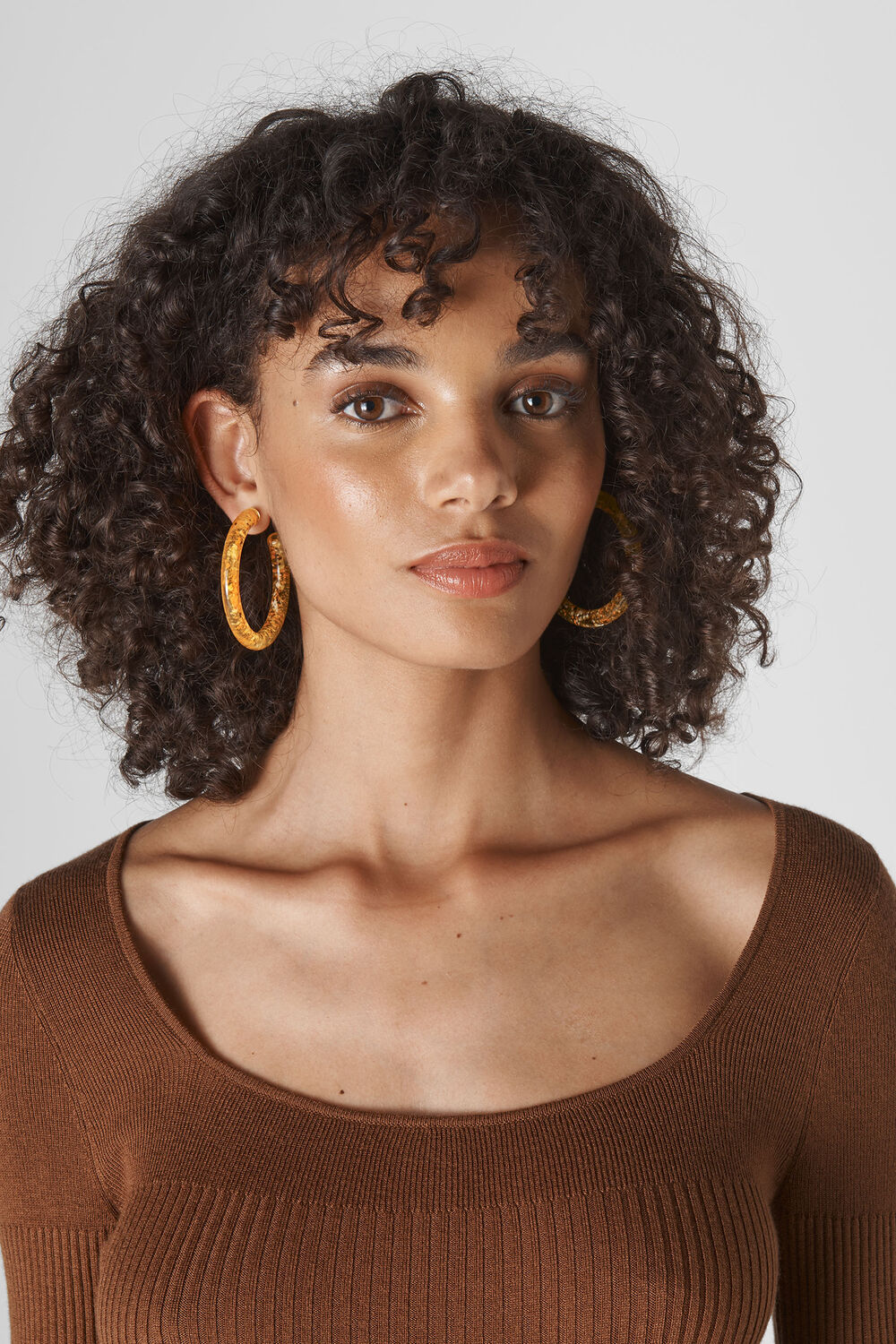 Statement Speckled Resin Hoop Orange
