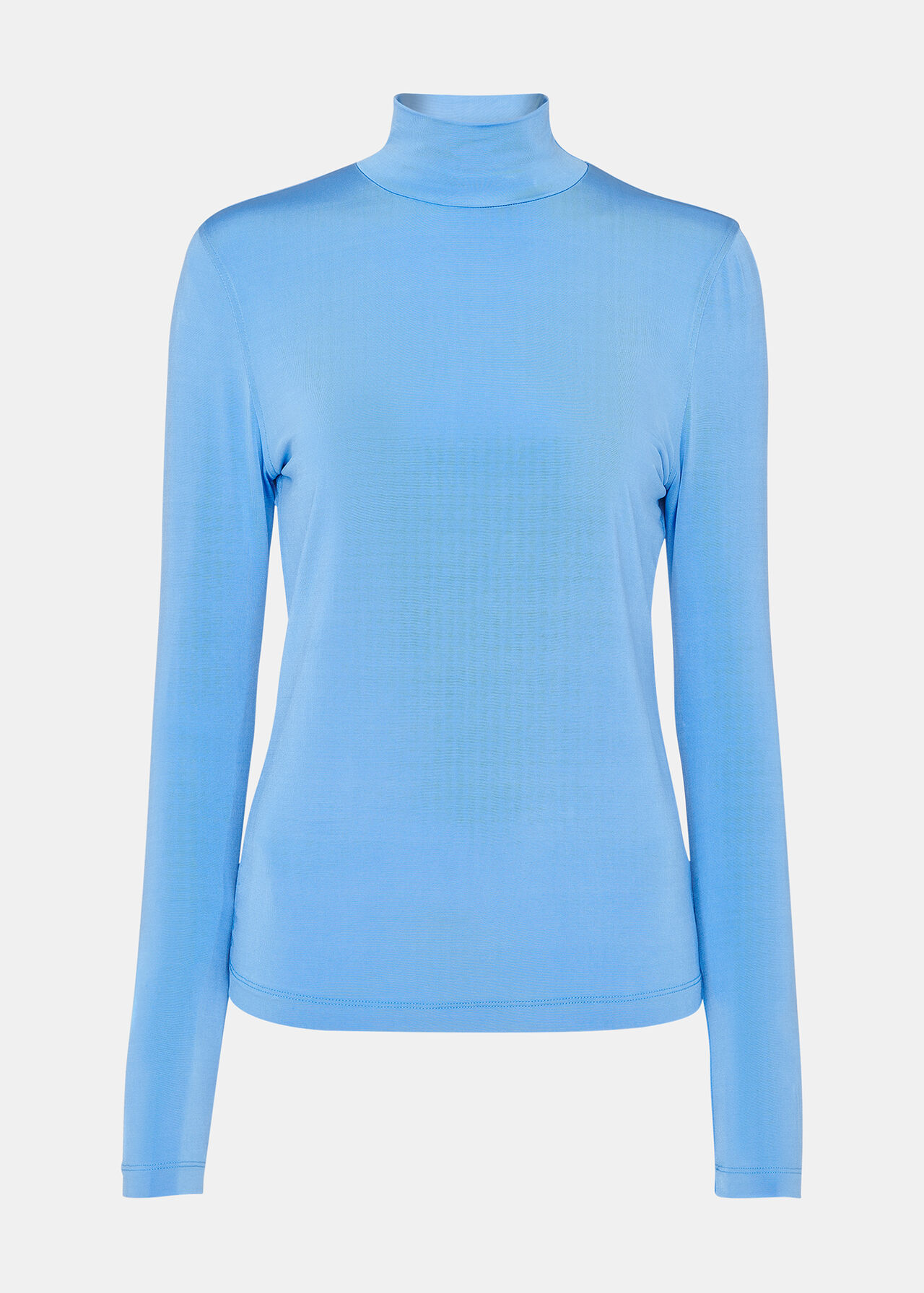 Pale Blue Slinky High Neck Top | WHISTLES