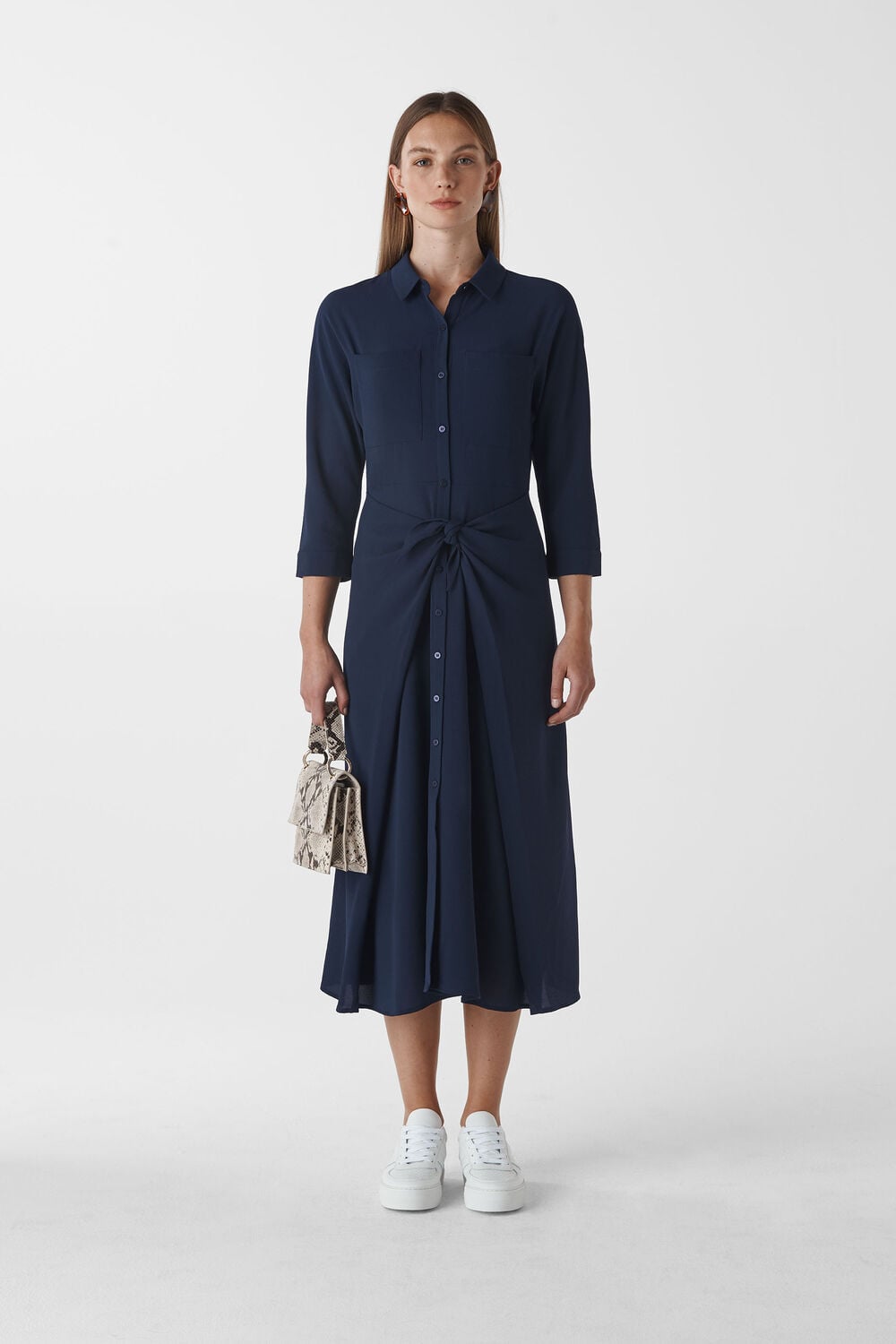 Selma Tie Dress Navy