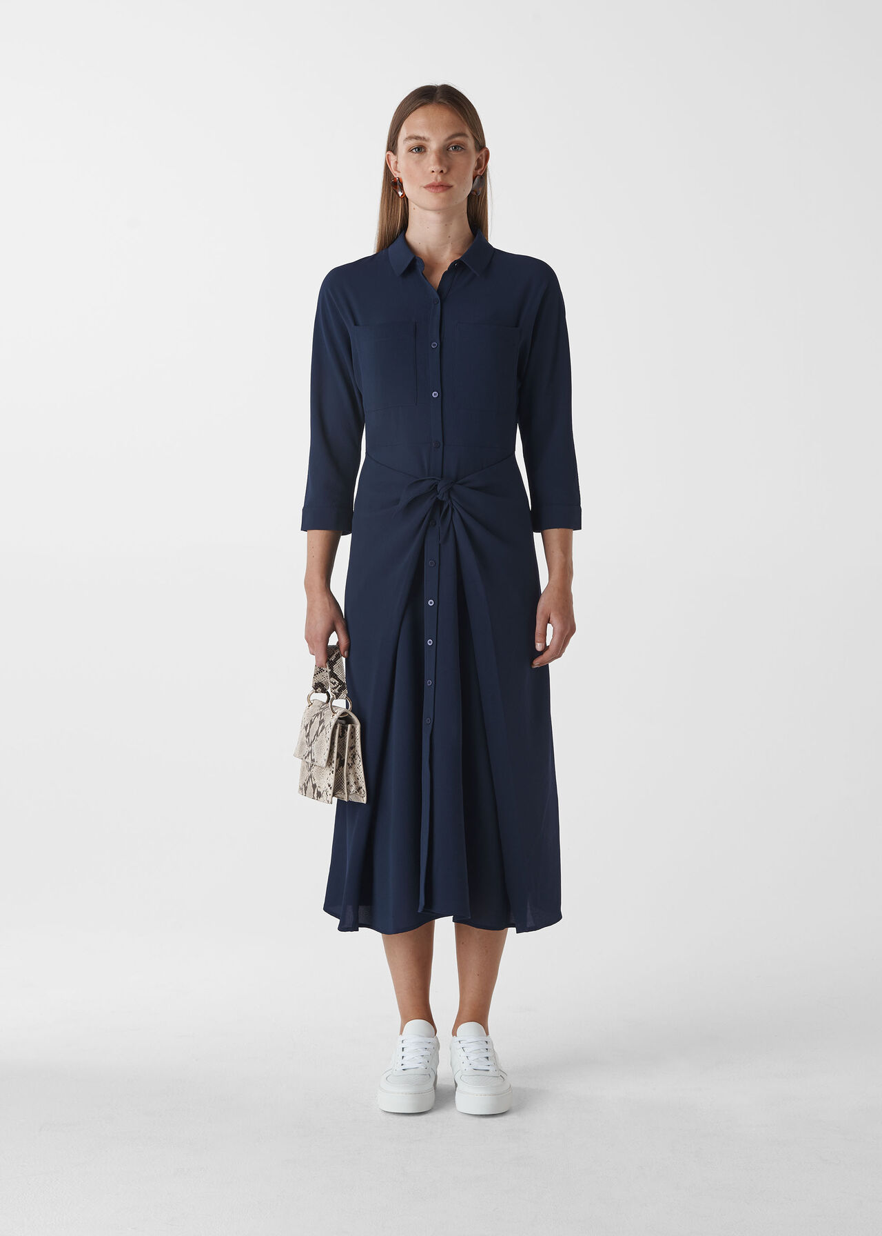 Selma Tie Dress Navy