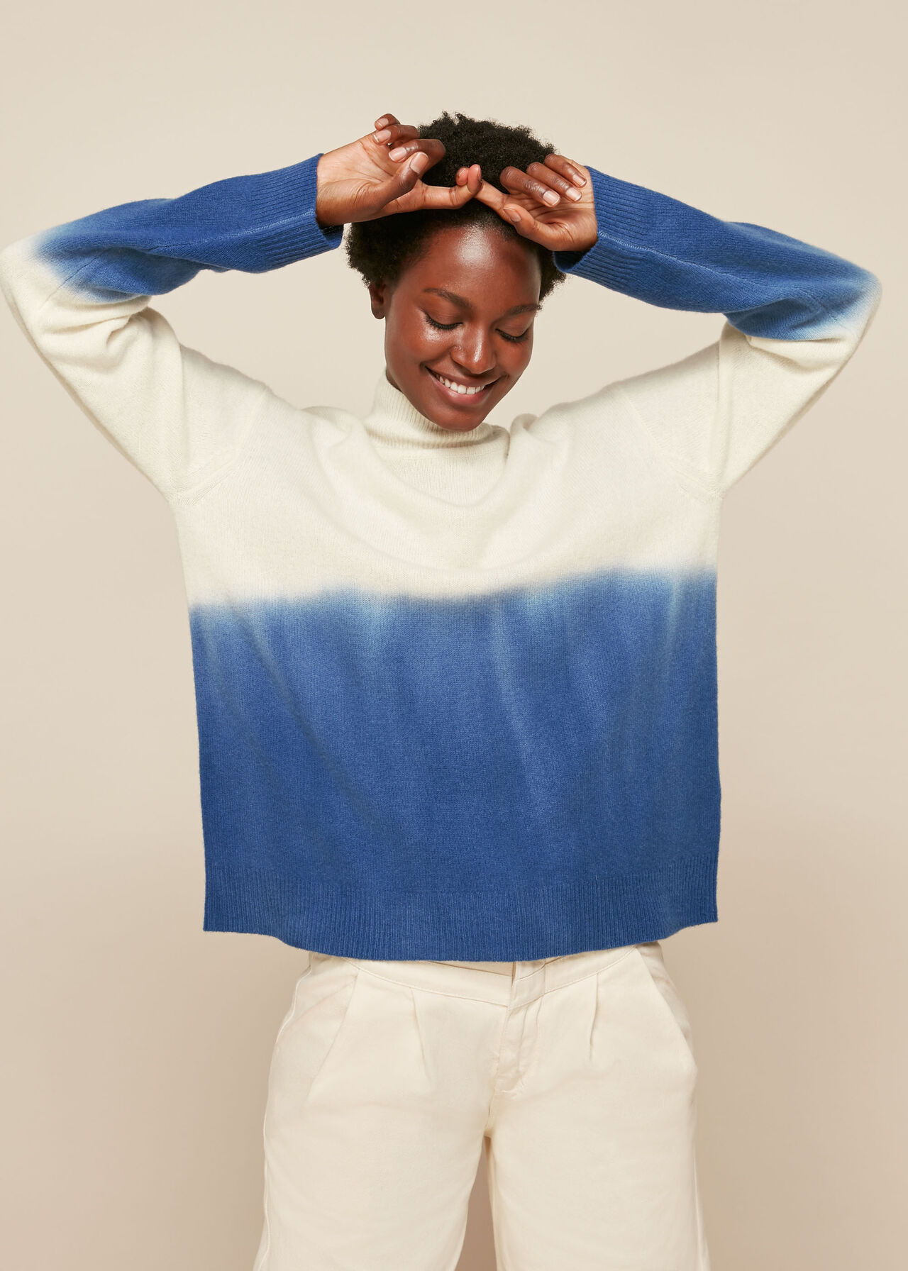 Dip Dyed Funnel Neck