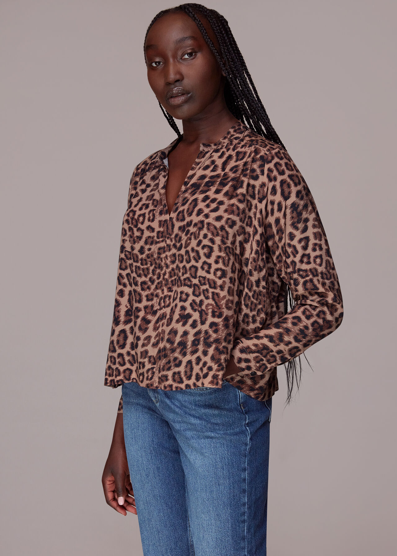 Meara Jungle Cheetah Blouse