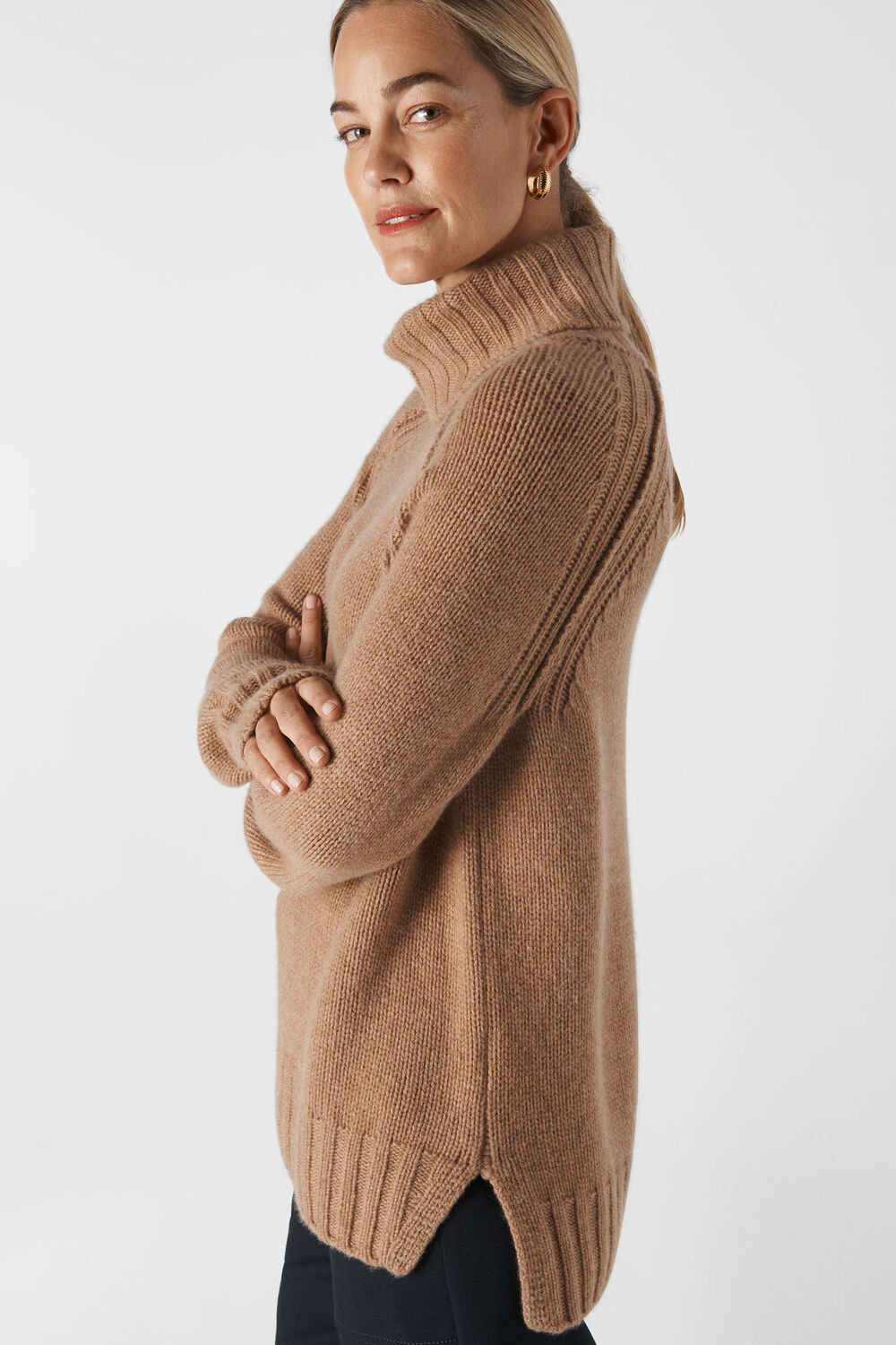 Chunky Cashmere Knit Camel
