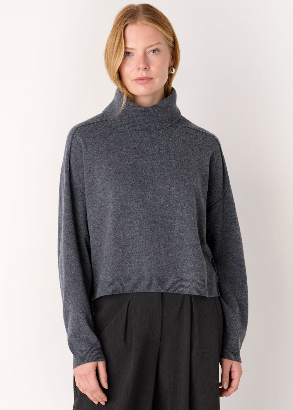Wool Cowl Neck Knit Jumper