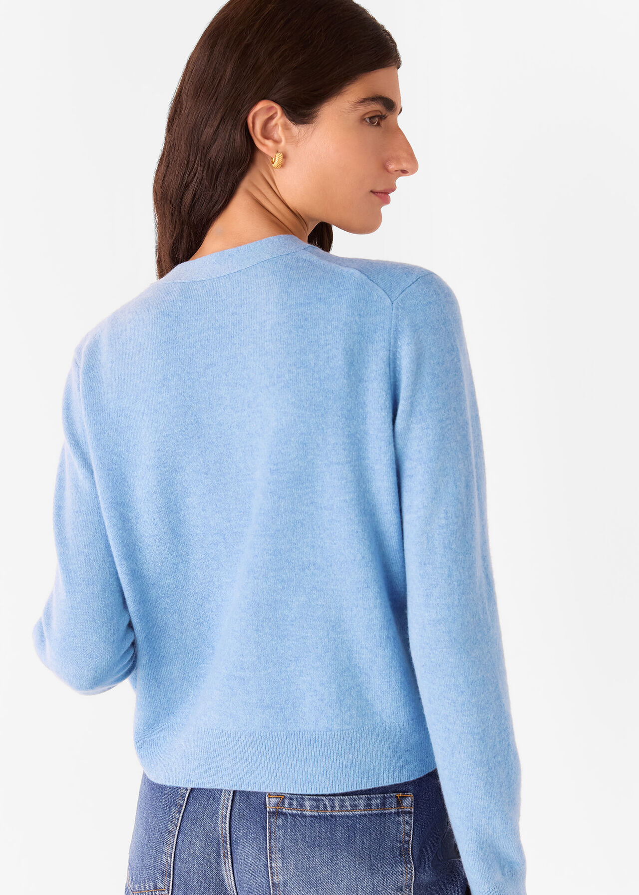 Button Front V Neck Cardigan