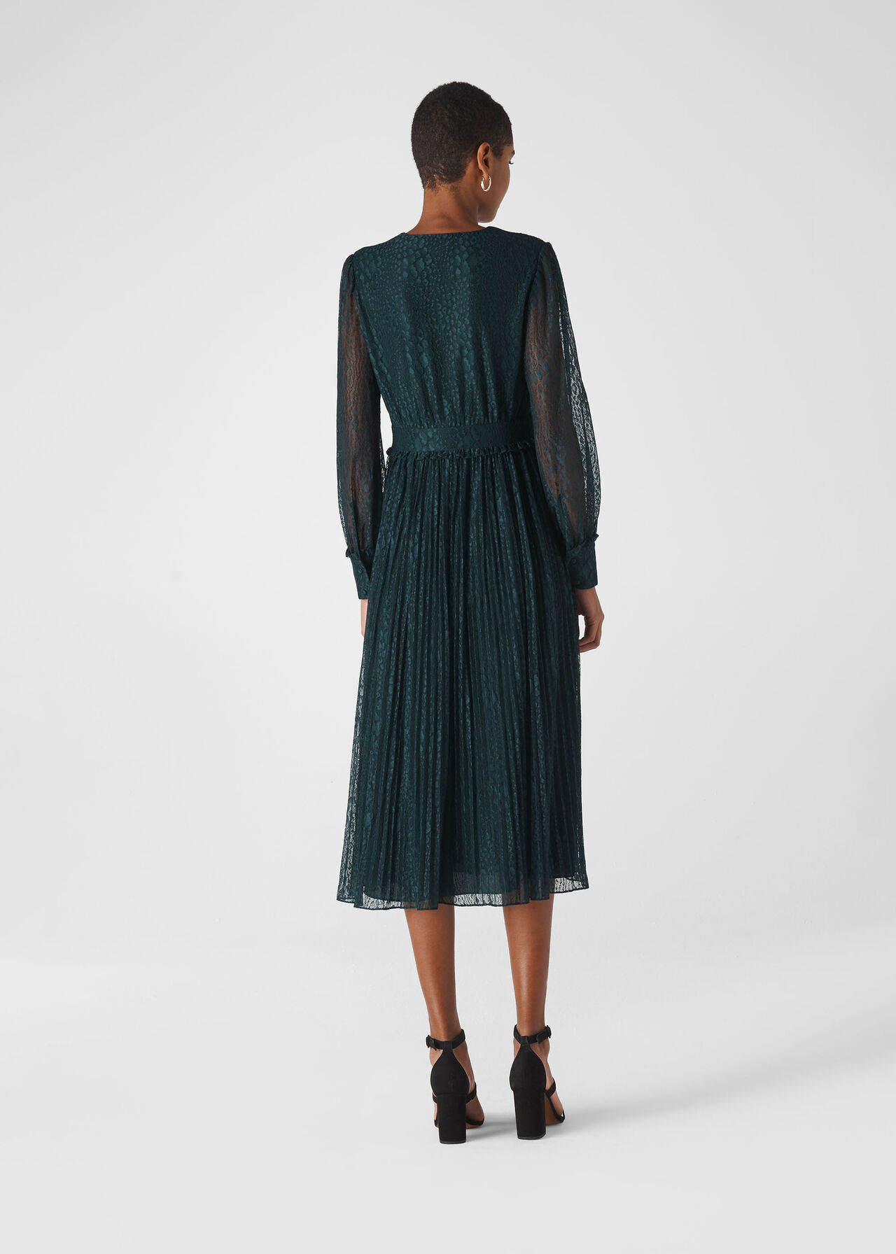Dark Green Emmie Animal Lace Dress | WHISTLES