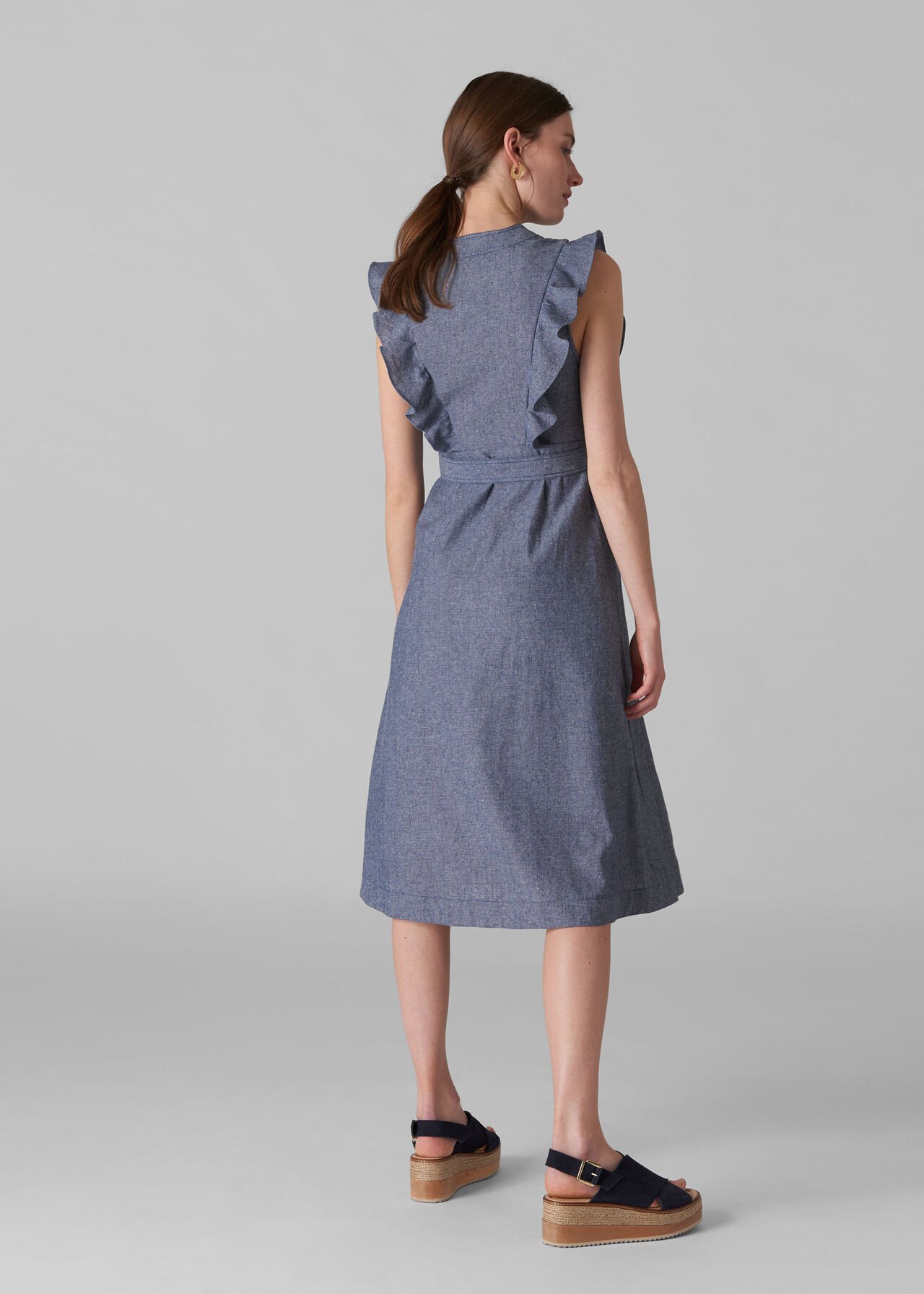 Misha Chambray Wrap Dress Denim