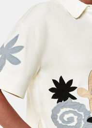 Applique Linen Blend Shirt