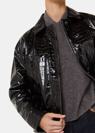 Casi Patent Leather Croc Biker