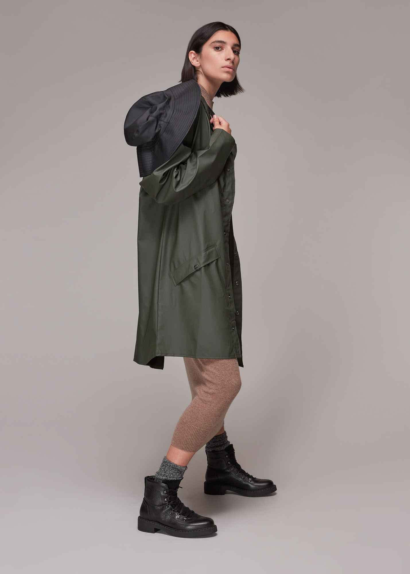 Rains long coat shop