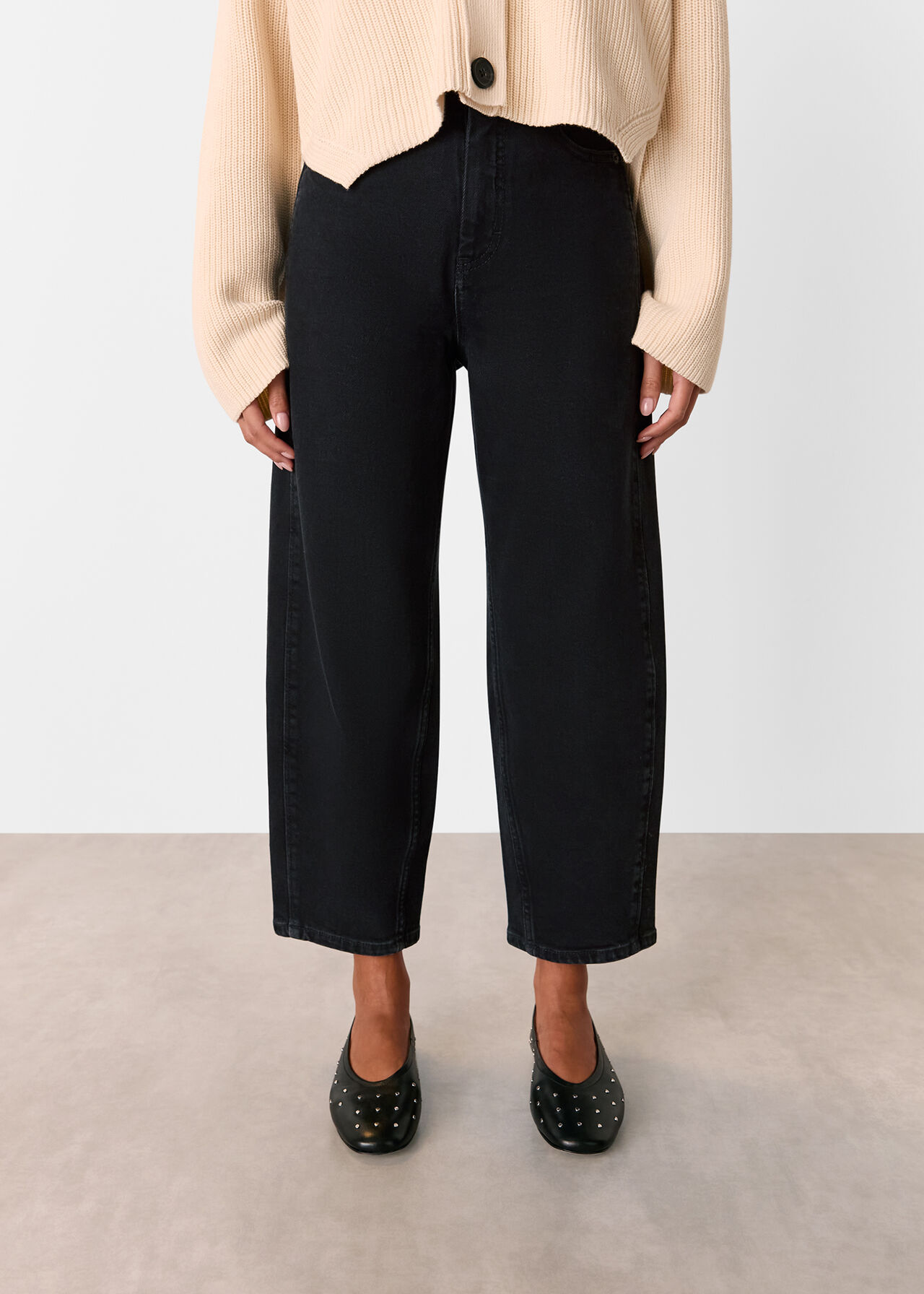Whistles Stretch Barrel Leg Jean Black Whistles Stretch Barrel Leg Jean Black