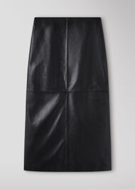 Pencil Leather Midi Skirt