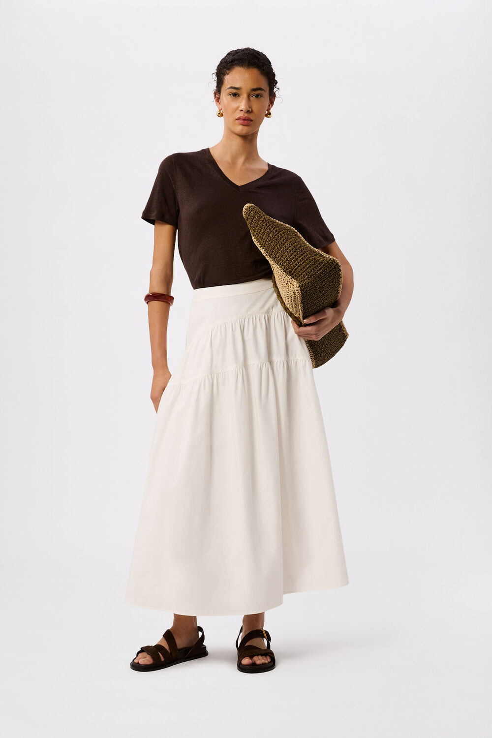 Linen V Neck T-Shirt