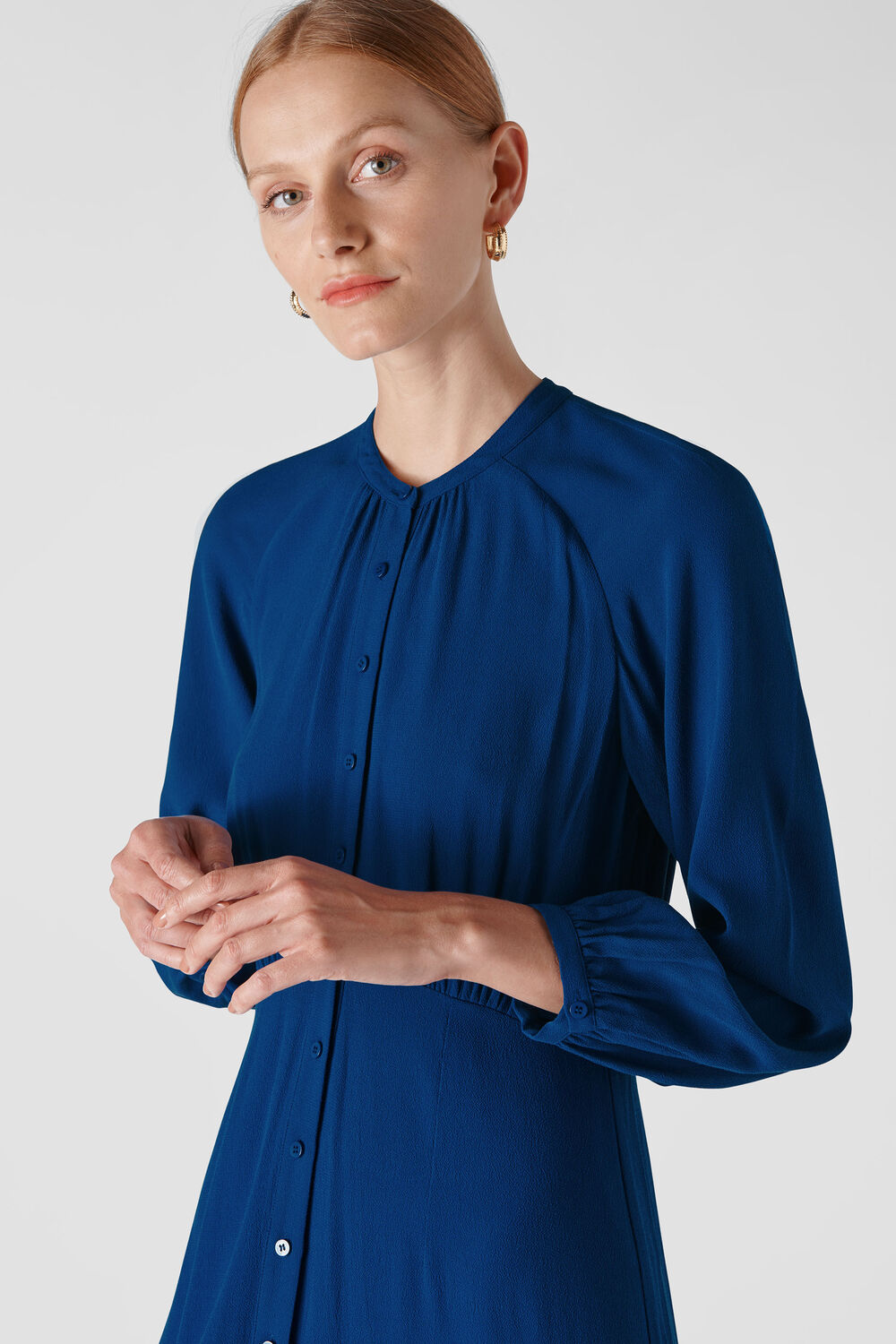 Eloise Textured Dress Dark Blue