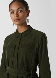 Cord Utility Jumpsuit Dark Green