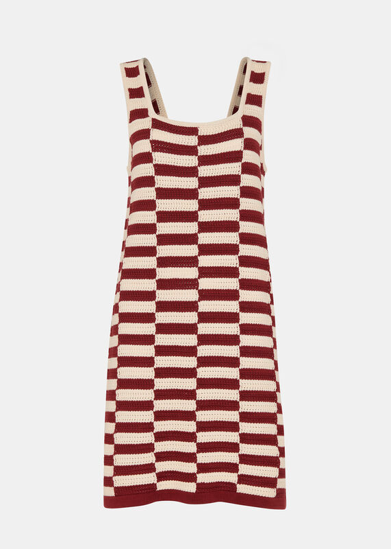 Crochet Stepped Stripe Dress