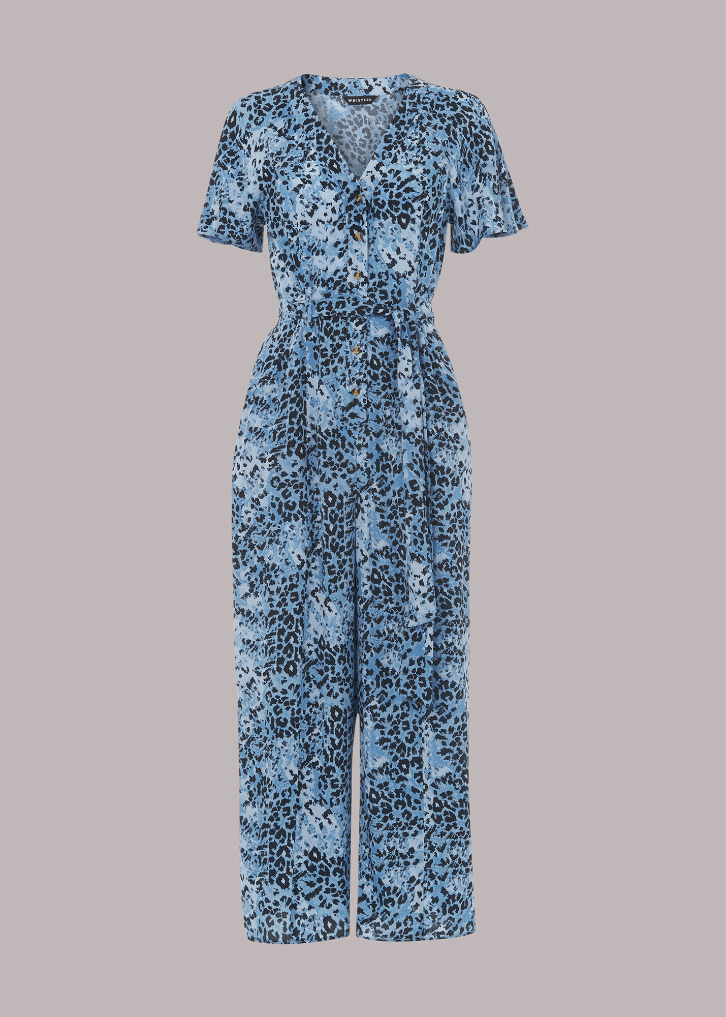 Blue/Multi Hyena Spot Jemma Jumpsuit WHISTLES Whistles
