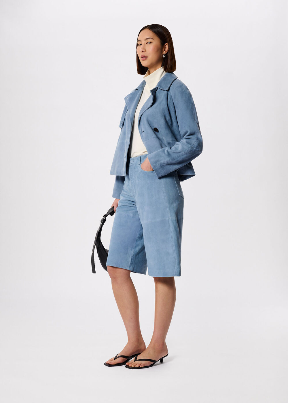 Suede Short Trench Jacket