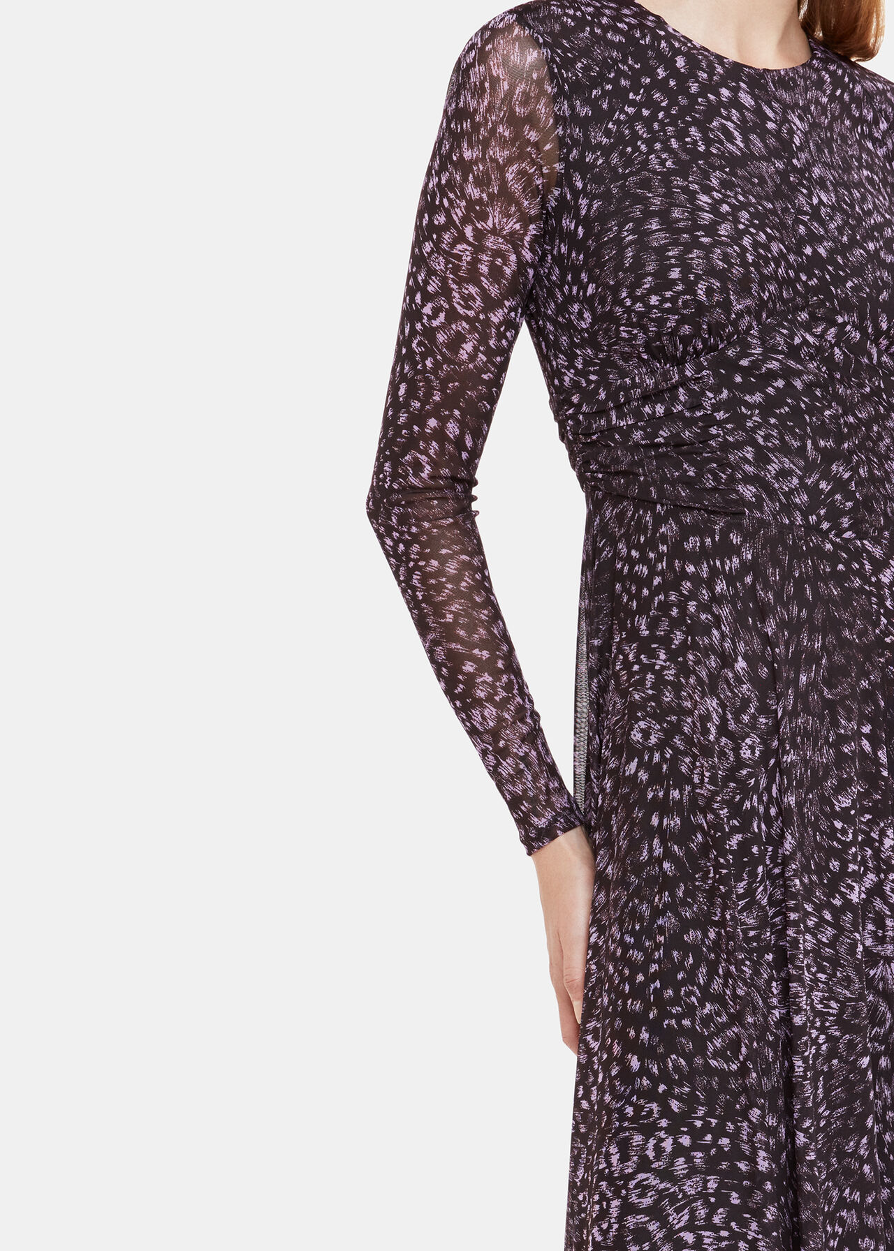 Feather Leopard Mesh Dress