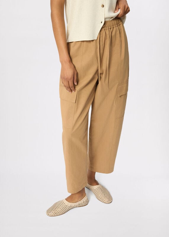 Neutral Utility Cotton Barrel Trouser