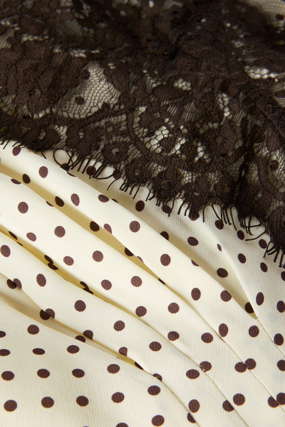 Yellow Lace V Neck Spot Midi Dress
