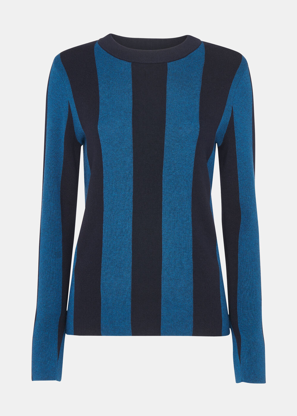 Vertical Stripe Crew Neck