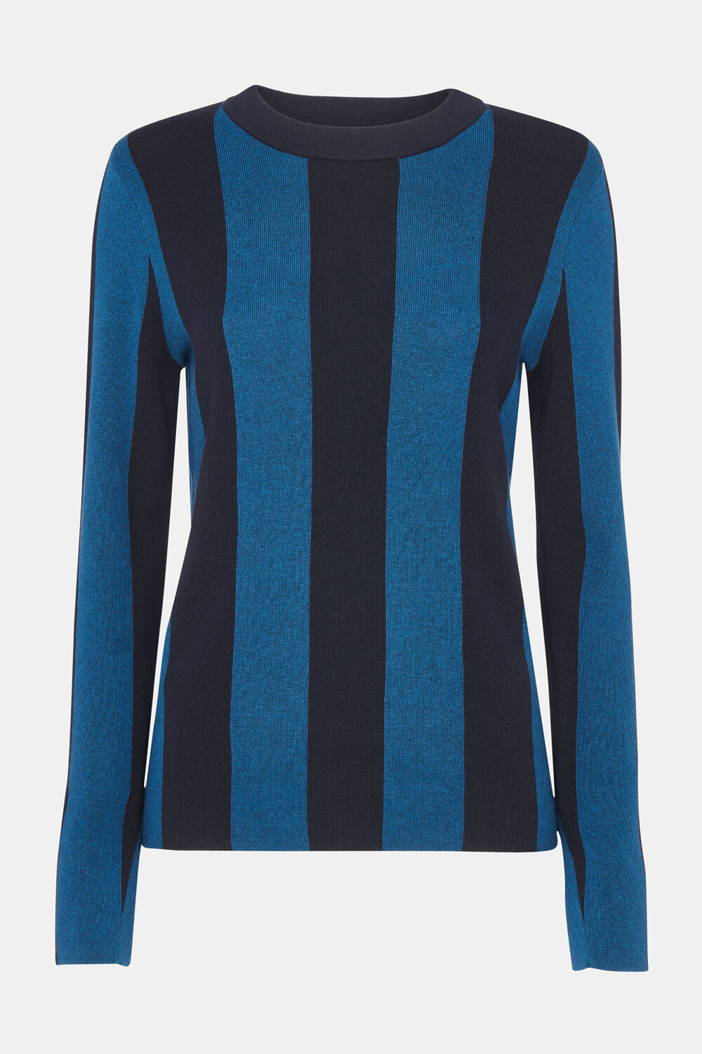 Vertical Stripe Crew Neck