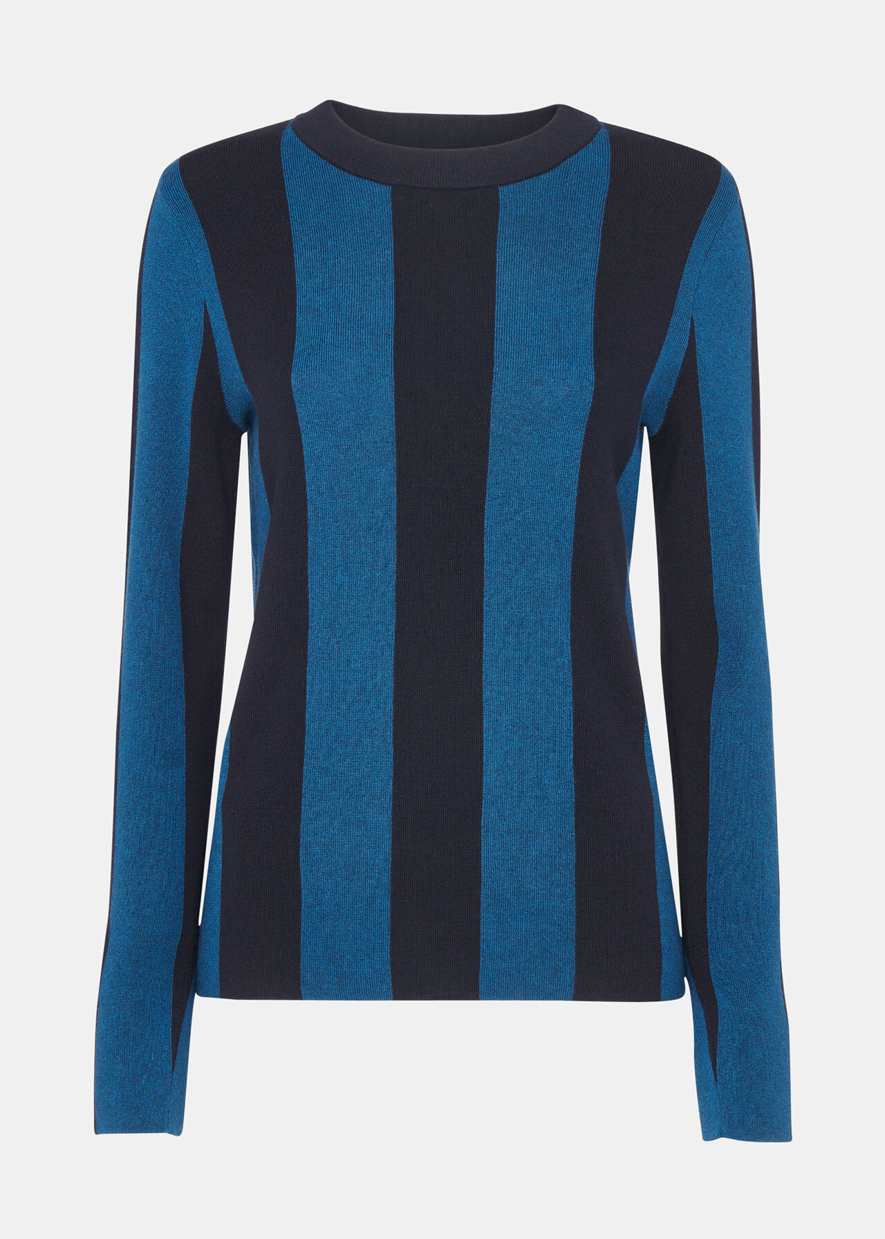 Vertical Stripe Crew Neck