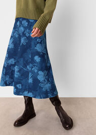 Chalk Print Midi Skirt