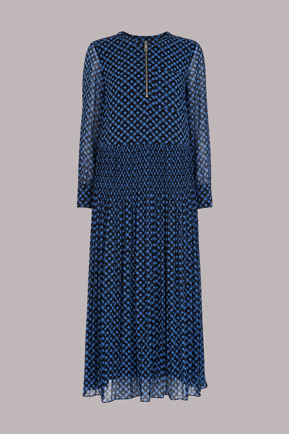 Gingham Check Pleated Dress