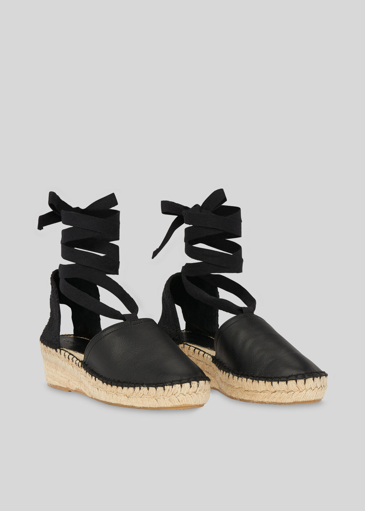 River Espadrille Tie Sandal Black